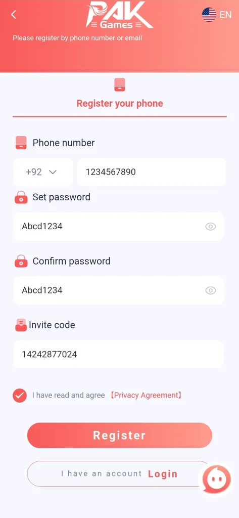 Pak Games login