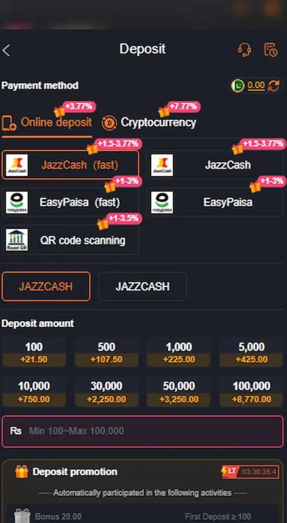 jk667 deposit