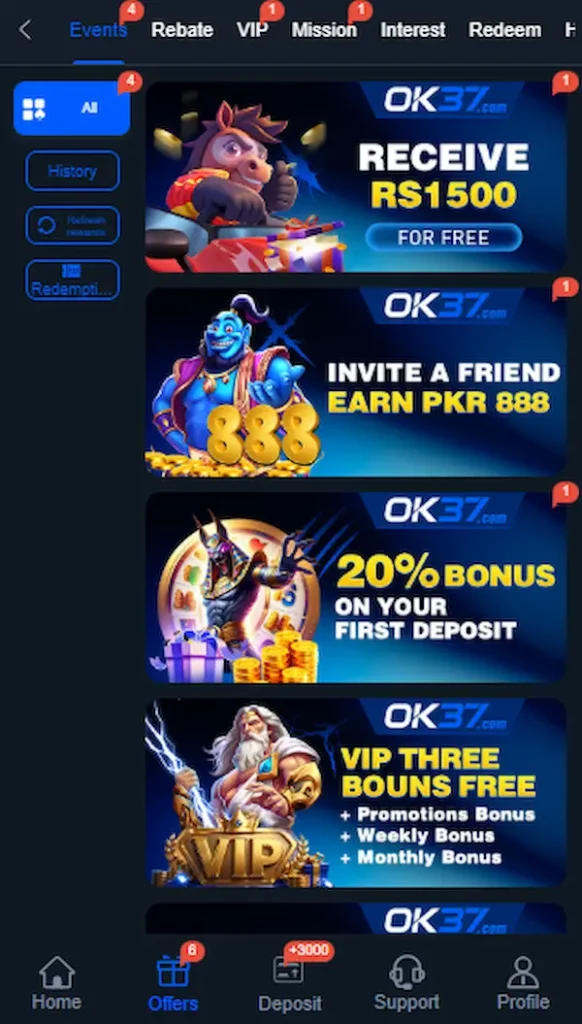 ok37 game offers