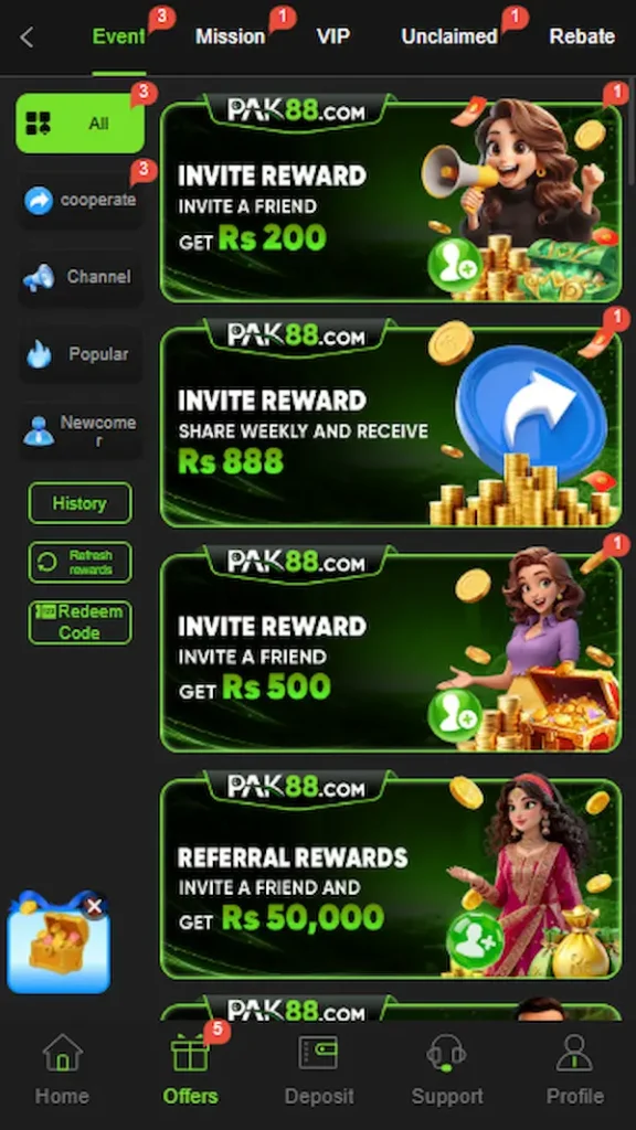 pak88 game offers