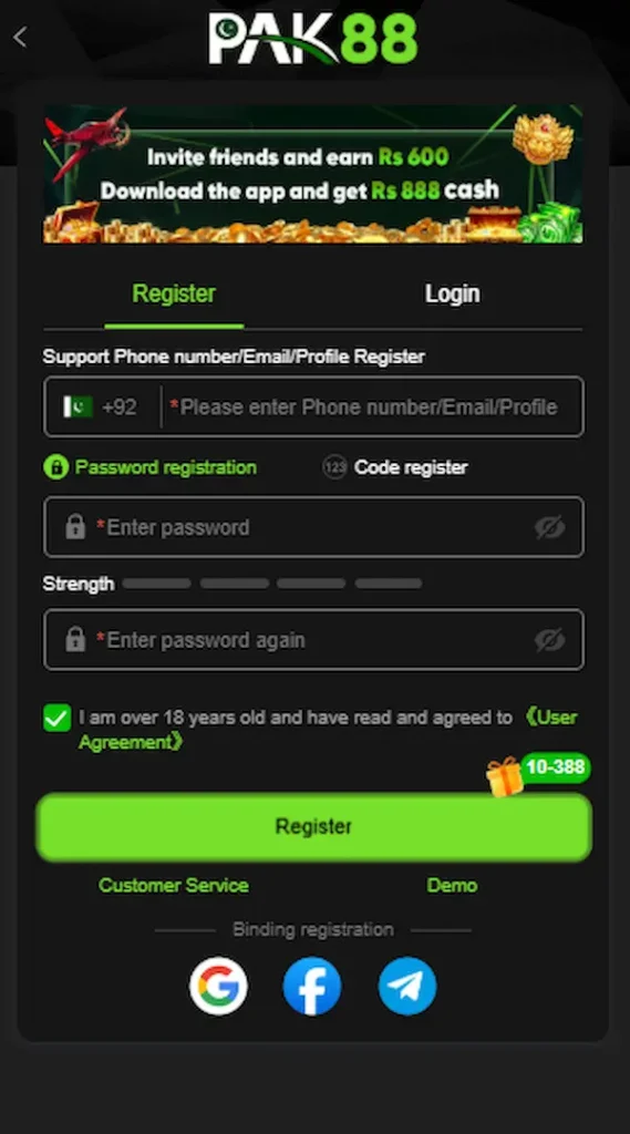 pak88 game registration