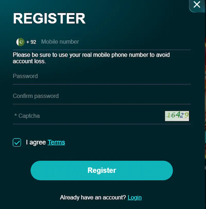 pk casino game registration