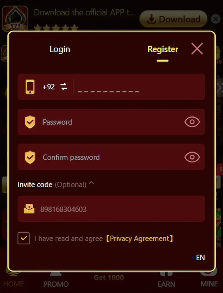 y71 game registration