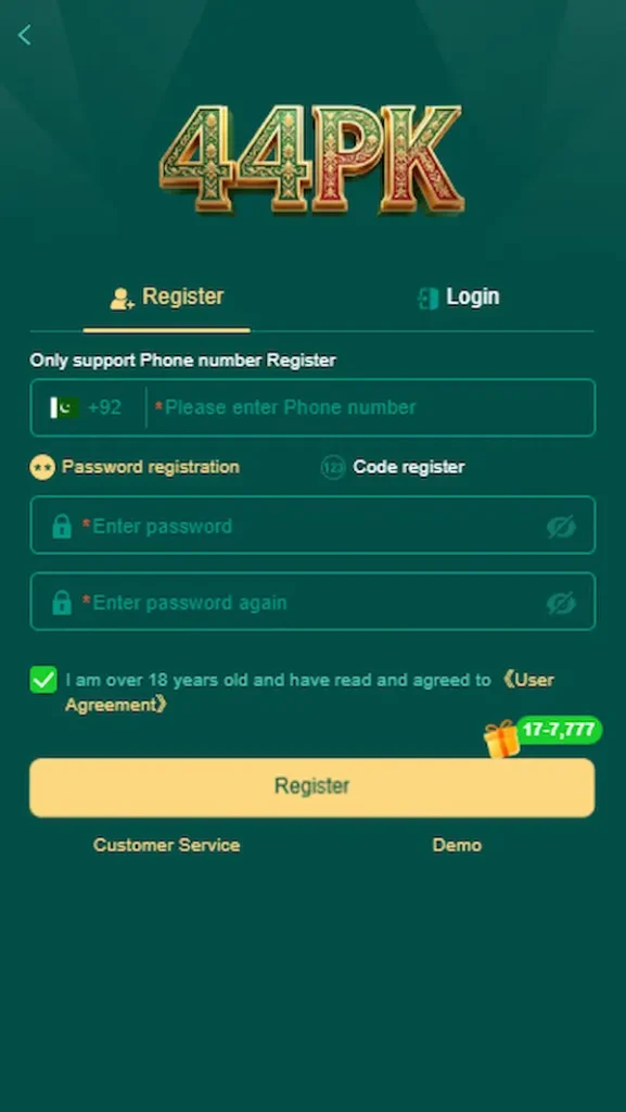 44pk game registration