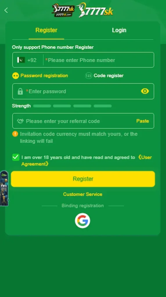 7777sk game registration