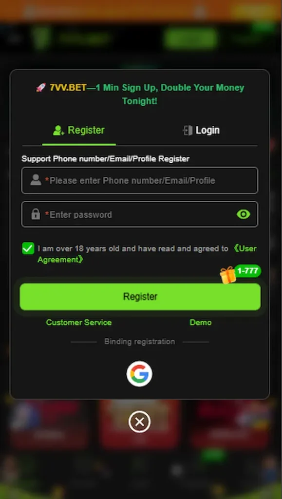 7vv game registration process