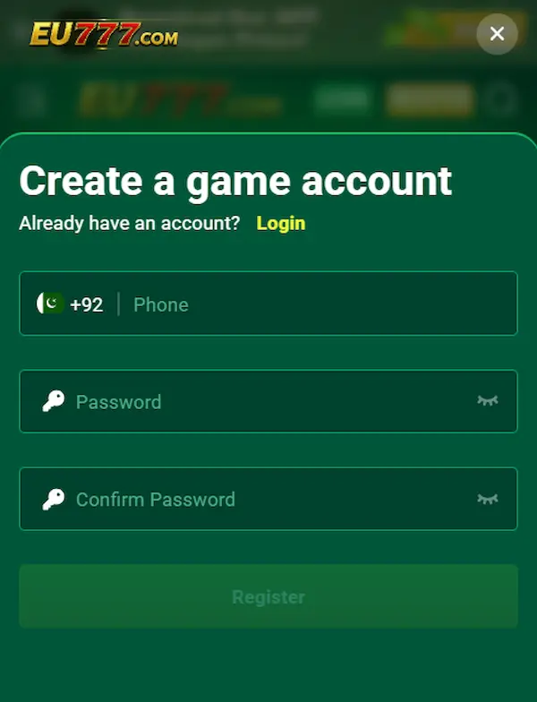 eu777 game registration process