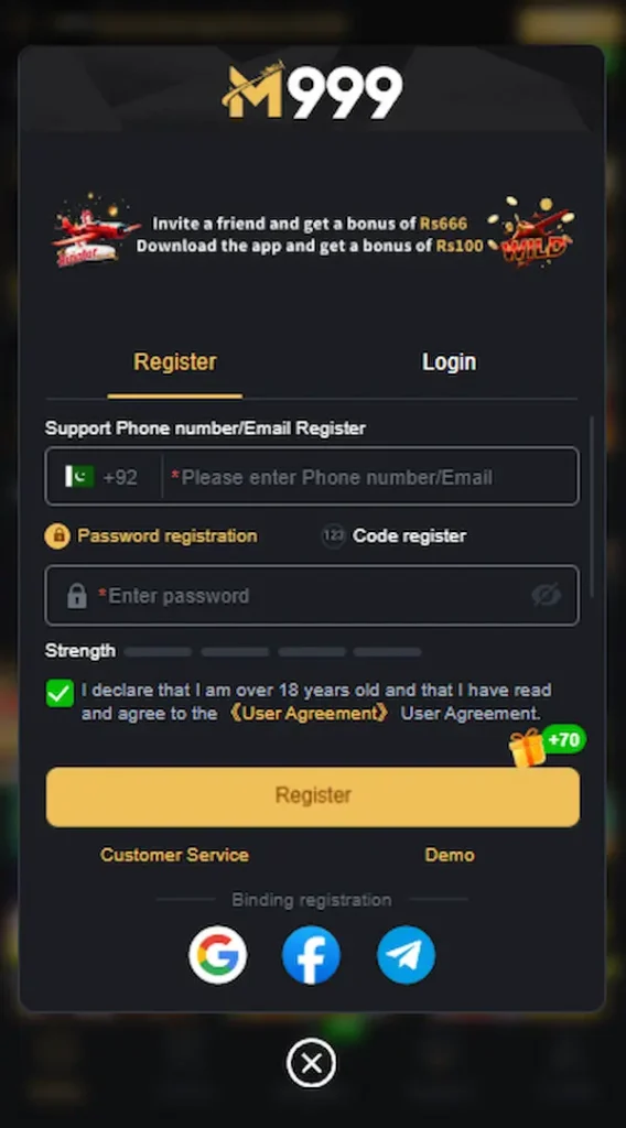 m999 game registration process