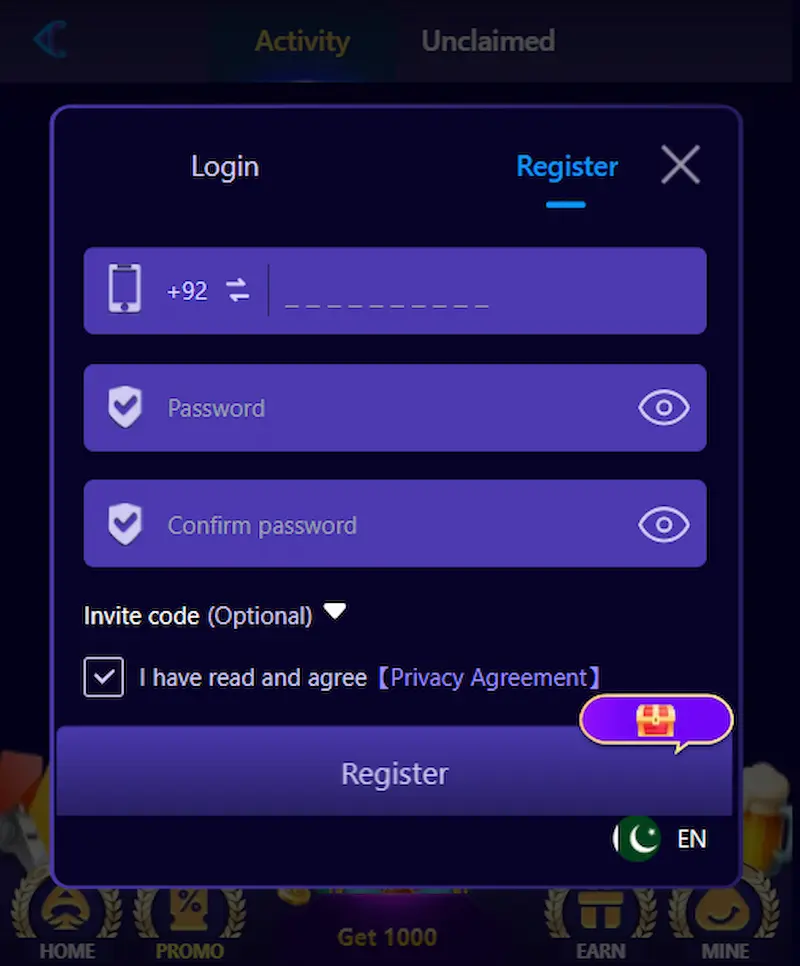 pak3 game registration