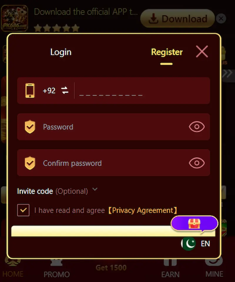 pk686 game registration