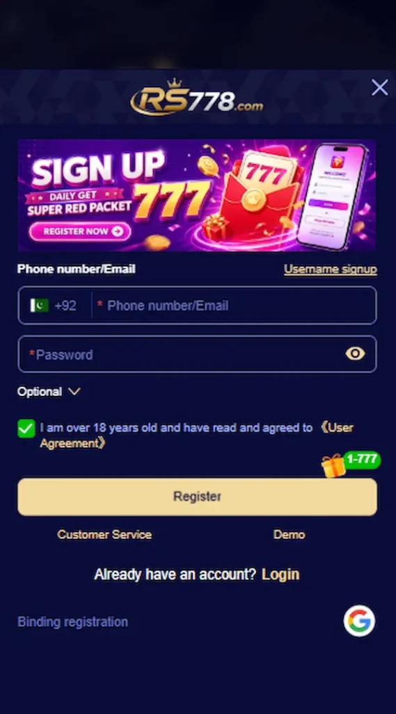 rs778 game registration