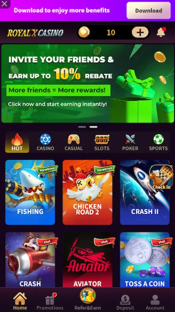 royal x casino game download